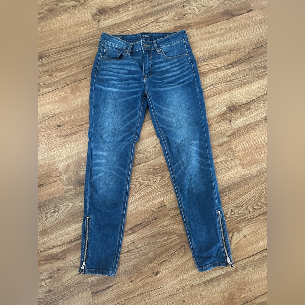Vigoss Women’s High Rise Skinny Jeans Zip Bottom